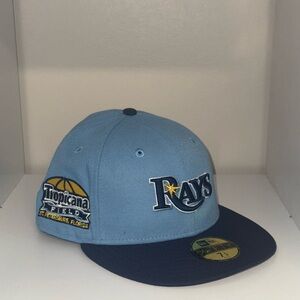 New Era Rays Light Blue and Navy Fitted Hat